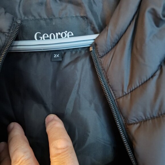 Womens Black Puffer Coat 2X - Picture 5 of 5